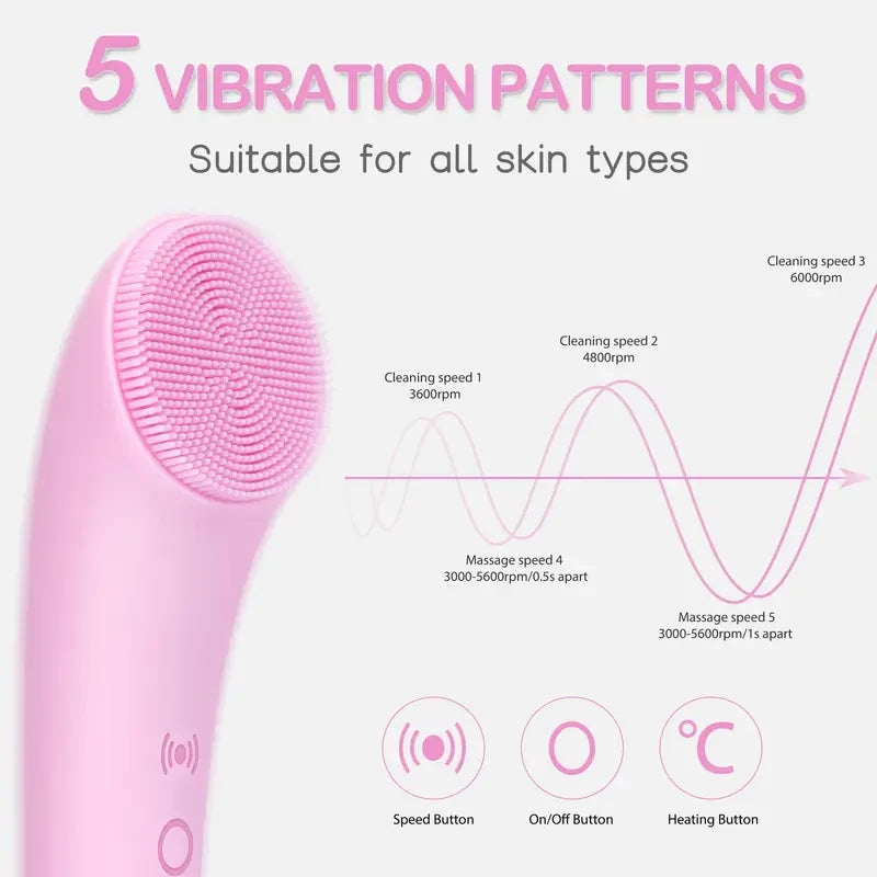 Silicone Heated Facial Cleansing Brush
