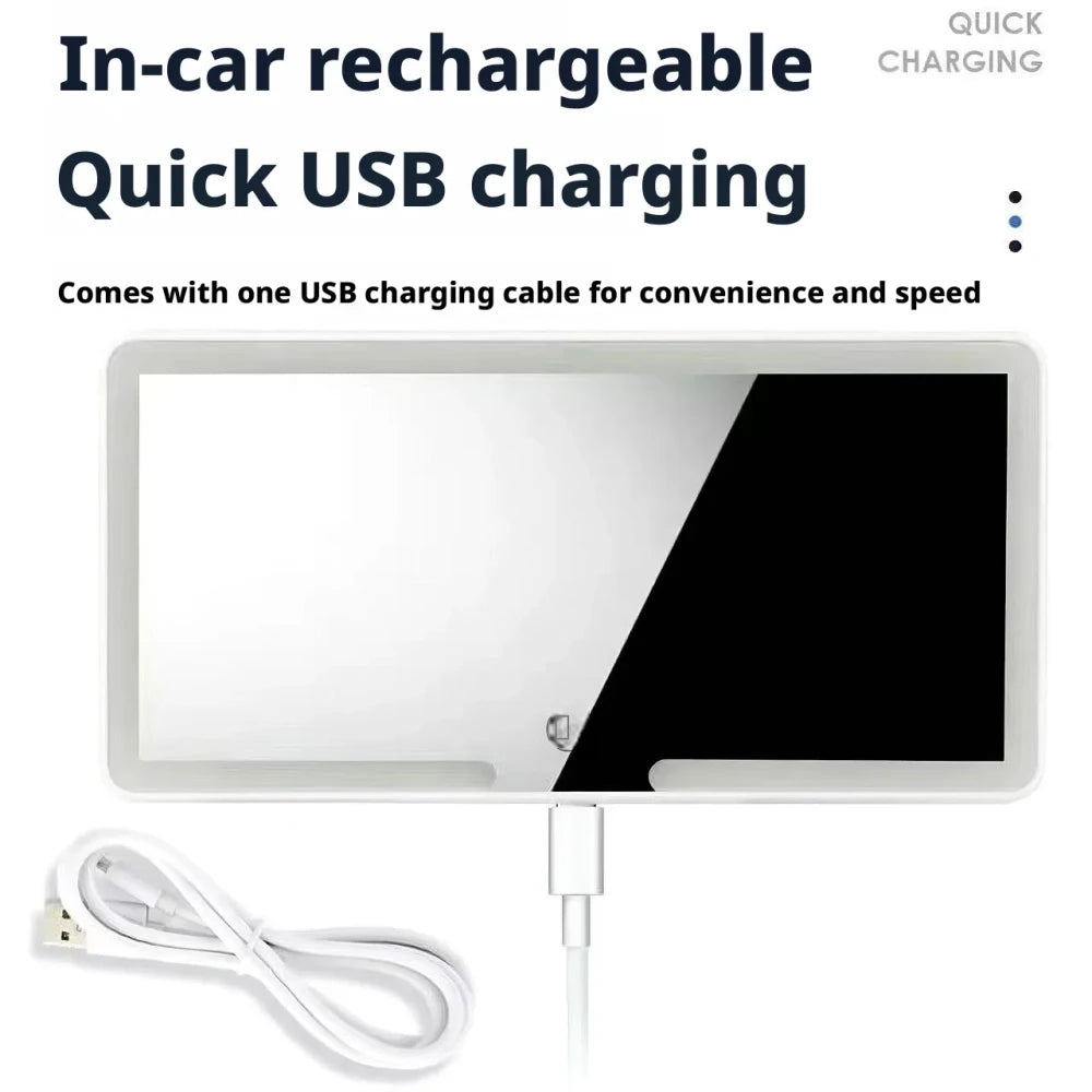 Portable Rechargeable LED Car Sun Visor Makeup Mirror