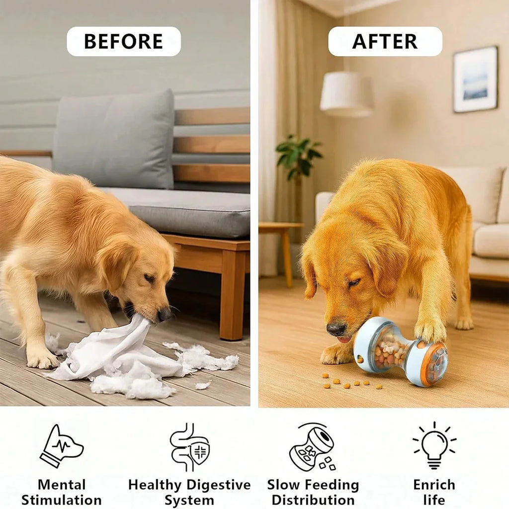 Interactive Dog Treat Dispenser & Puzzle Toy