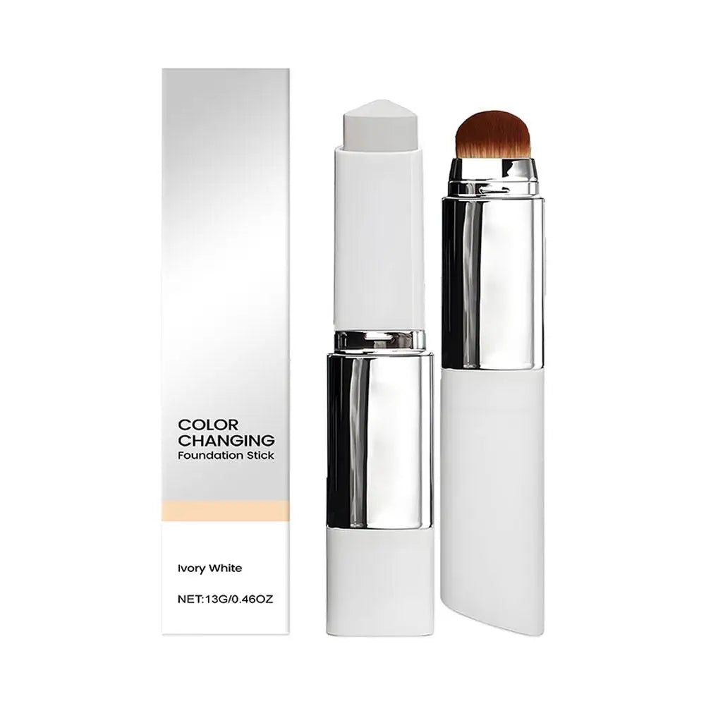 2-in-1 Color-Changing Foundation Stick with Blending Brush