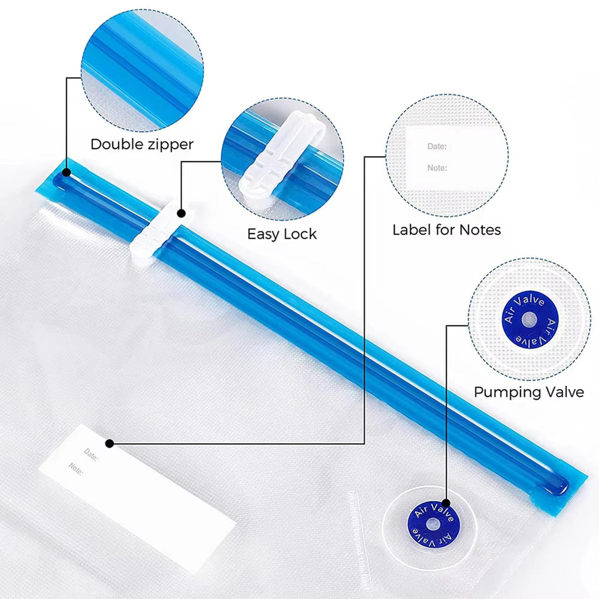 Rechargeable Food Vacuum Sealer Kit with Reusable Bags