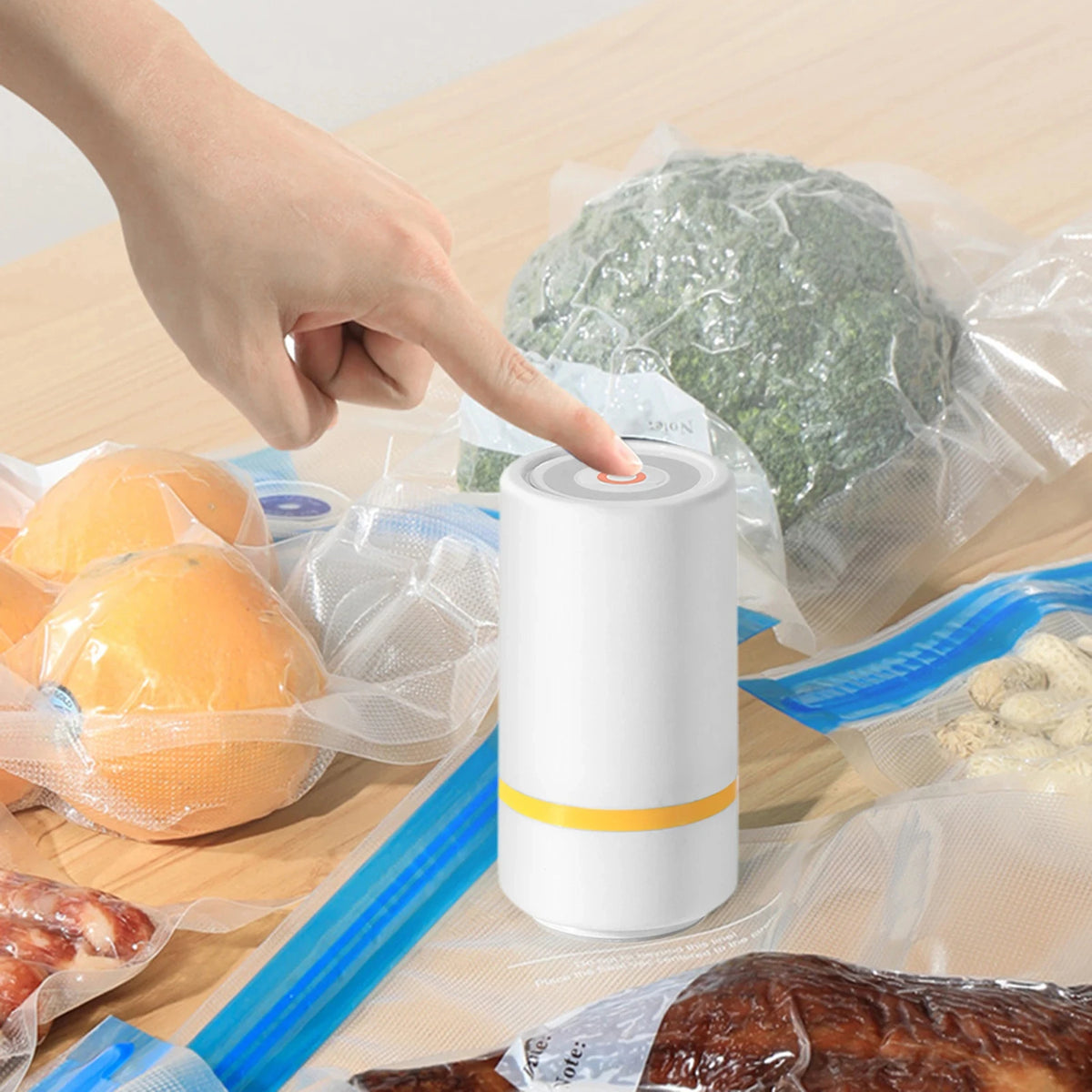 Rechargeable Food Vacuum Sealer Kit with Reusable Bags
