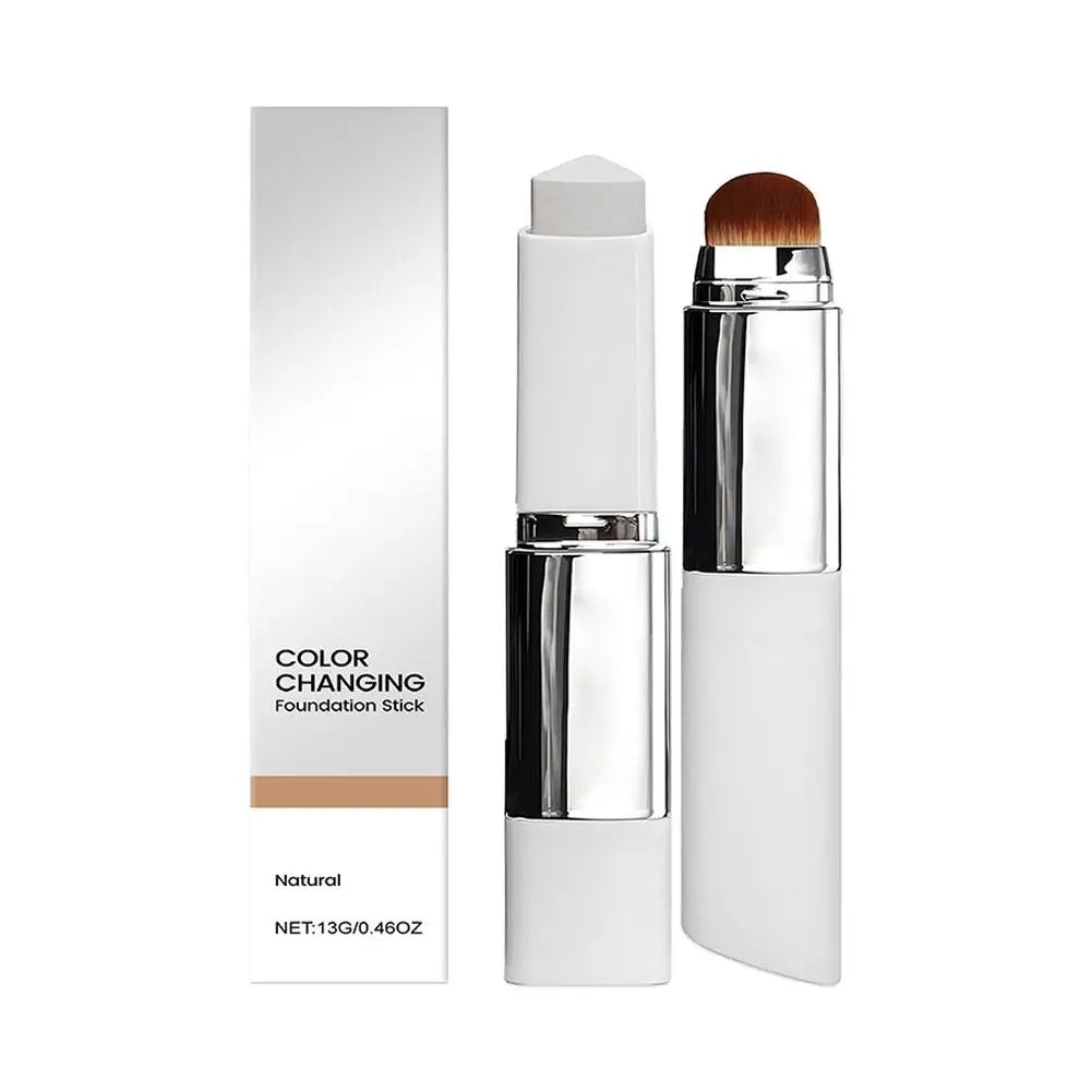 2-in-1 Color-Changing Foundation Stick with Blending Brush