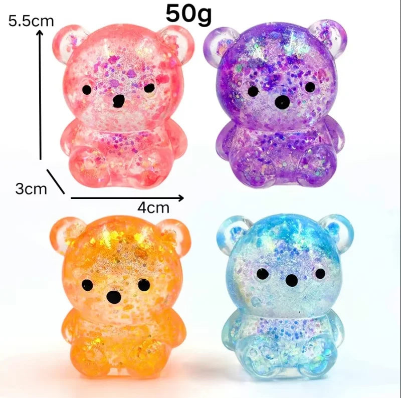 Pocket Glitter Bear Squishy – Stress Relief Fidget Toy
